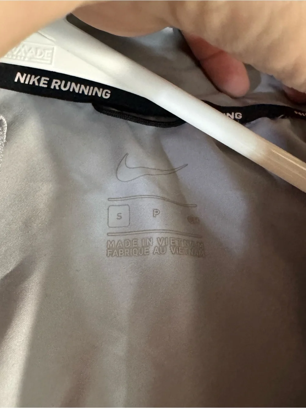 Nike Gray Cold Weather Puffer Chest Full Zip Weather Resistant Running Jacket